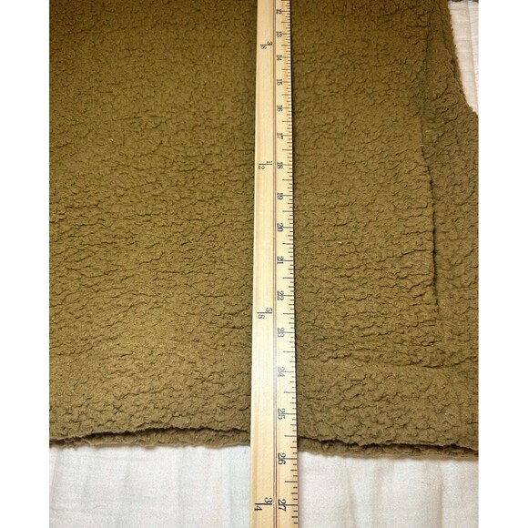 AERIE Oversized Dream Sherpa Quarter Zip Burnt Yellow Brown Sweater XS NWT - Picture 9 of 10